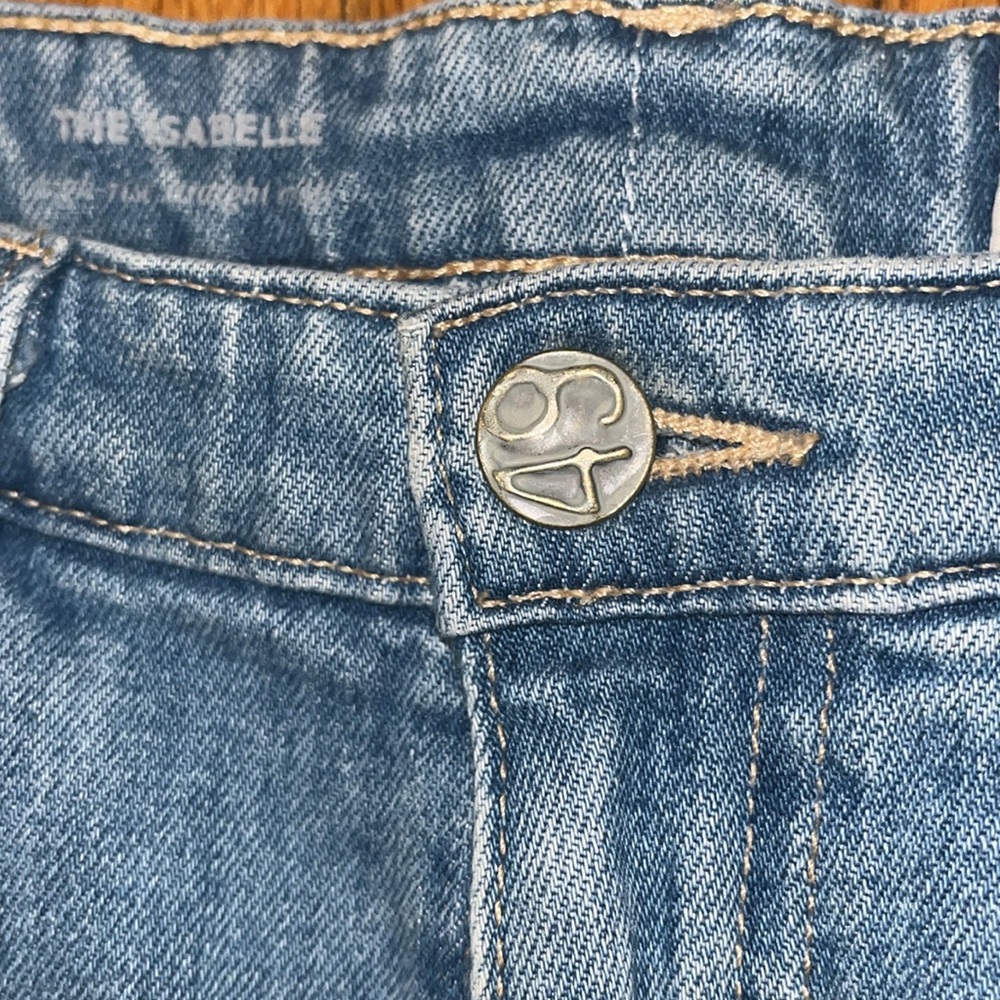 Ag Adriano Goldschmied The Isabelle High Rise Straight Crop Blue Jeans Size 24 - Picture 6 of 13